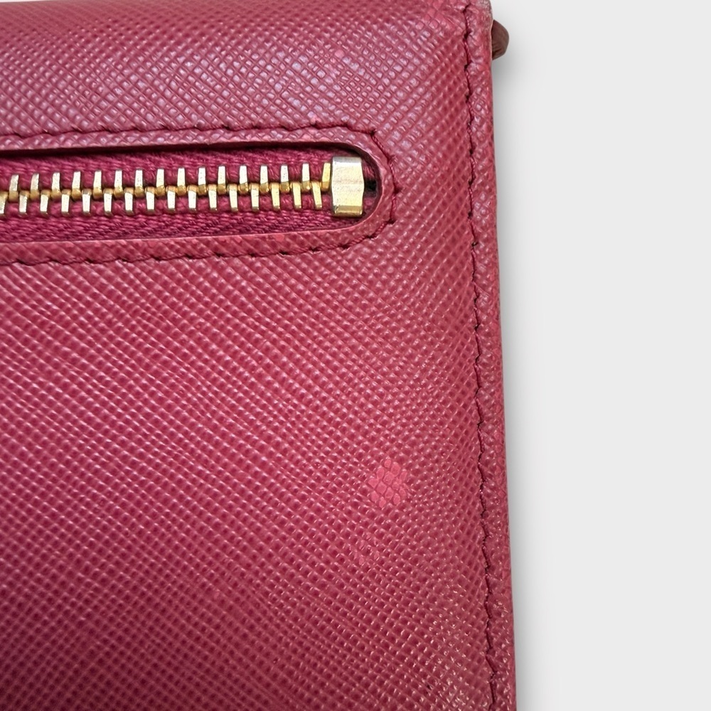 Prada Fuchsia Saffiano Leather Bow Continental Wallet - Picture 7 of 16